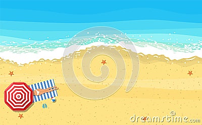 Women lying on beach and sunbathing Vector Illustration