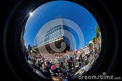 Women March in downtown Editorial Stock Photo