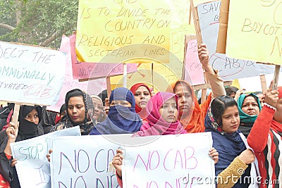 Women march to protest the Citizenship Act Editorial Stock Photo