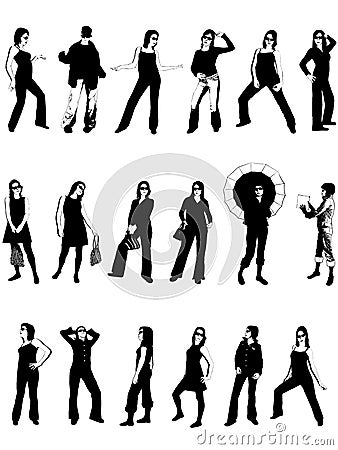 Women Models Vector Illustration