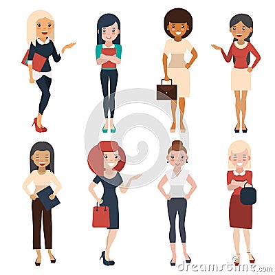 Women in office clothes Vector Illustration