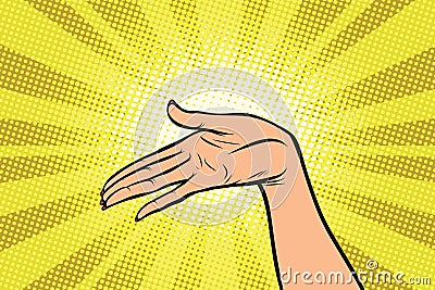 Women open palm hand hold gesture Vector Illustration