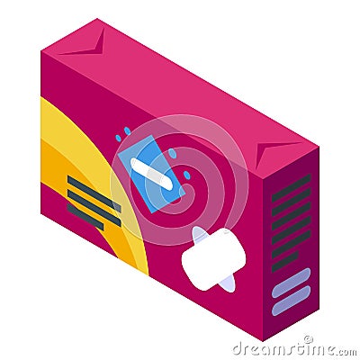 Women pads pack icon isometric vector. Woman menopause Stock Photo