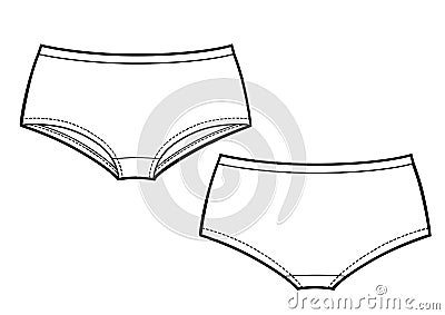 Women panties isolated on white background. Female knickers Vector Illustration