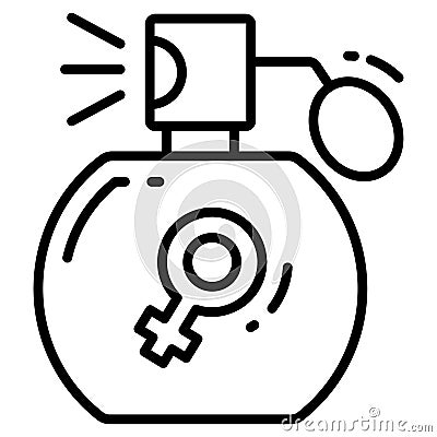 women perfume line icon, sign and symbol icon Vector Illustration