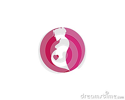 women pregnant logo Stock Photo