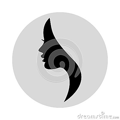 Women profile silhouette on the gray background. Vector illustration Vector Illustration