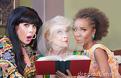 Women Reading a Romance Novel Stock Photo