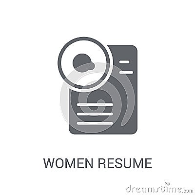 Women Resume icon. Trendy Women Resume logo concept on white background from Ladies collection Vector Illustration