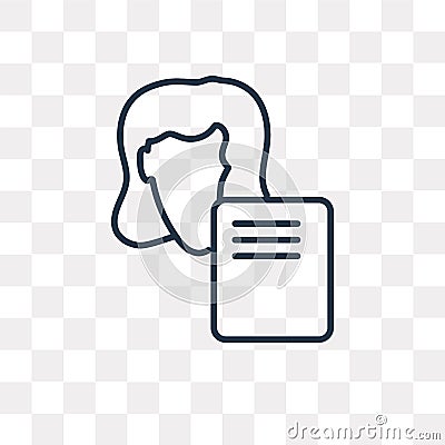 Women Resume vector icon isolated on transparent background, lin Vector Illustration