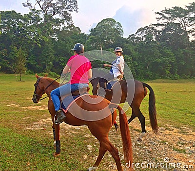 Women riding horses Editorial Stock Photo