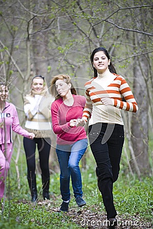 Women running Stock Photo