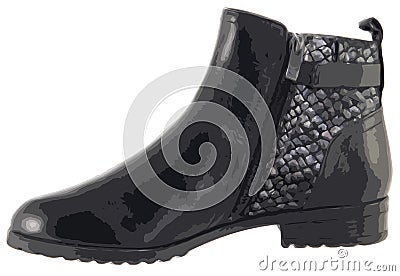 Women`s autumn high-soled boot Vector Illustration