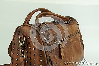 Women`s bag made of genuine leather Stock Photo