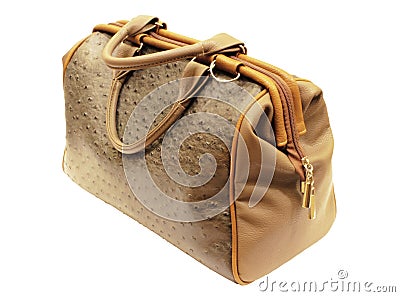 Women's brown leather bag Stock Photo