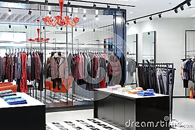 Womens and mens clothing shop Stock Photo