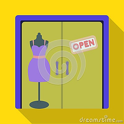 Women`s clothing store. E-commerce single icon in flat style vector. Vector Illustration