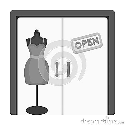 Women`s clothing store. E-commerce single icon in monochrome style vector. Vector Illustration