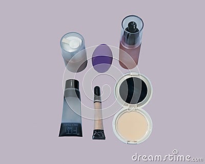 Womens conceal, foundation, pops cosmetics Stock Photo