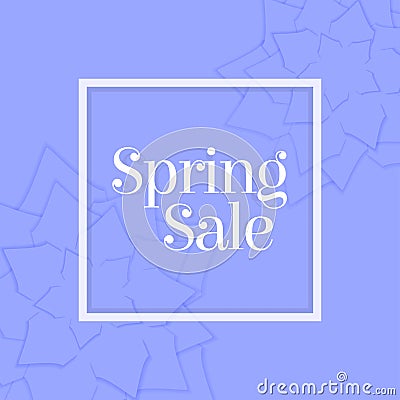 Spring Sale Poster with Paper Flowers. Floral Postcard or Banner. Vector Illustration