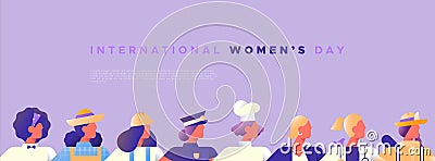 Women`s day template of diverse female jobs Vector Illustration
