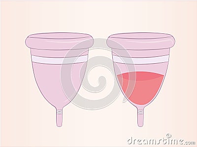 Women's days menstruation and blood menstrual cup vector illustration Vector Illustration
