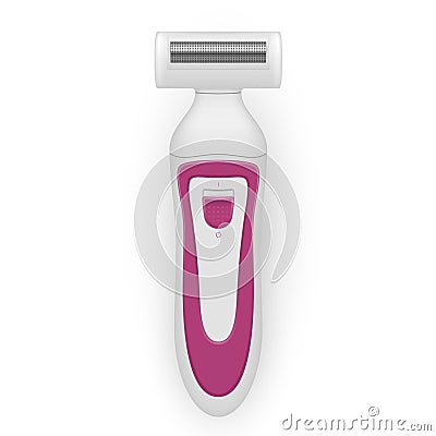 Women s electric razor with on off button realistic vector female body shaving equipment Vector Illustration