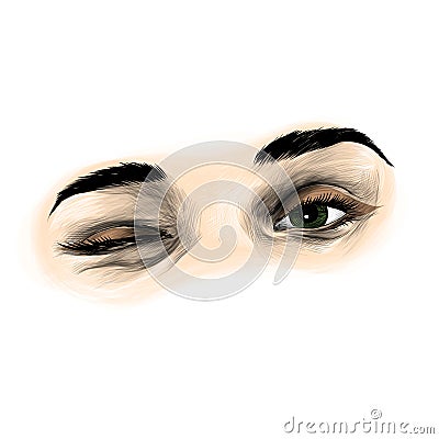 Women`s eyes sketch vector graphic Vector Illustration