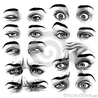 Women`s eyes sketch vector graphic Vector Illustration