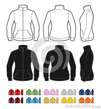 Women`s fleece jacket Vector Illustration