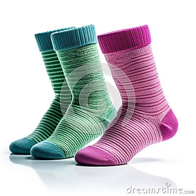 Women's foot socks isolated on white background. Stock Photo