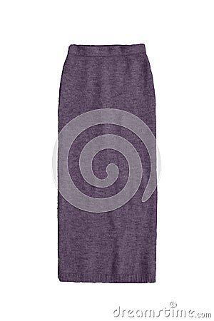 Gray purple knit skirt isolated on white background Stock Photo