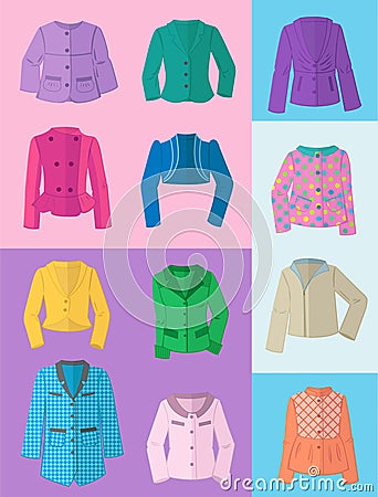 Women's jackets for spring and summer Vector Illustration