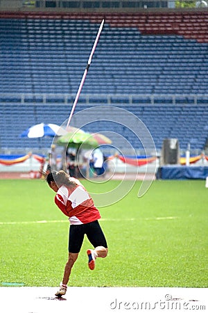 Women's Javelin Throw for Disabled Persons Stock Photo