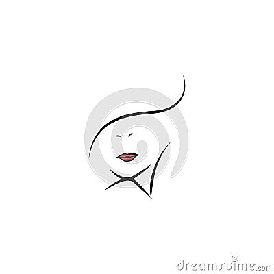 women's line fashion logo beautiful design illustration vector Vector Illustration