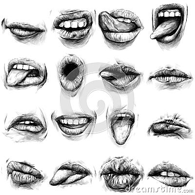 Women`s lips Vector Illustration