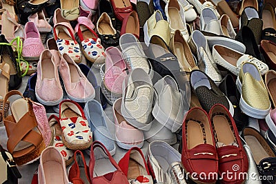 Women`s loafers shoes Stock Photo