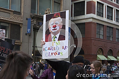 Women`s March on Chicago 2017 Editorial Stock Photo