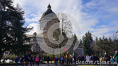 Women`s march Olympia 2017 Editorial Stock Photo