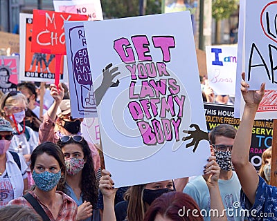 Women`s March for Reproductive Rights in San Francisco 2021 Editorial Stock Photo