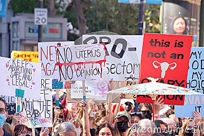 Women`s March for Reproductive Rights in San Francisco 2021 Editorial Stock Photo