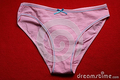 Pink cotton panties for women Stock Photo