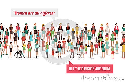 Women's rights banner Vector Illustration