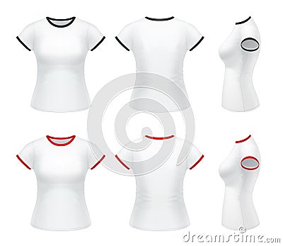 Women`s ringer t-shirt Vector Illustration