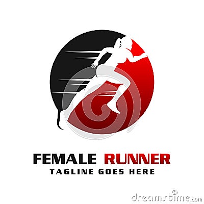 Women`s runner logo Stock Photo