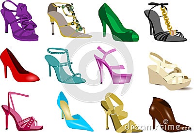 Women's shoes collection Stock Photo