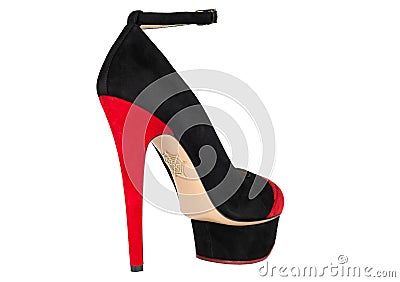 Women`s shoes on a white background. premium footwear. Italian branded shoes Editorial Stock Photo