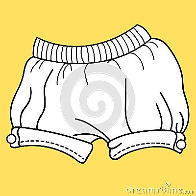 Women's shorts. Women dress design. Vector Illustration