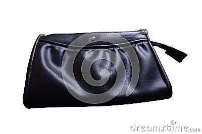 Women`s small leather hand wallet front view Stock Photo