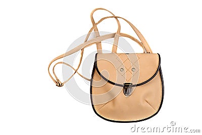 Women's small leather handbag. Stock Photo